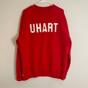 university of hartford red collegiate crewneck sweatshirt - size large